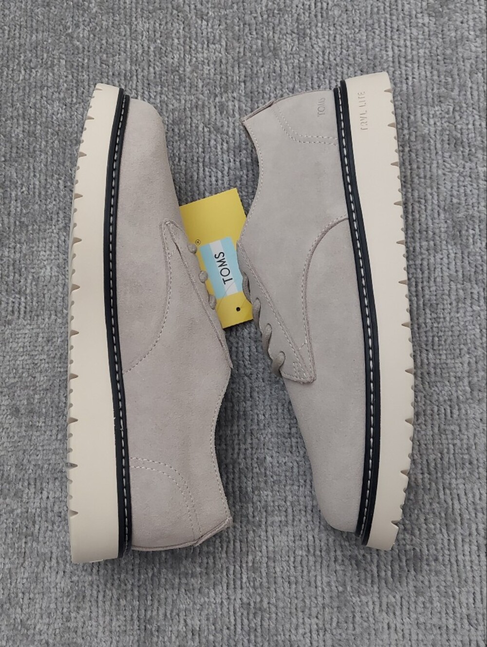 New Toms Navi Travel Lite Oxford Shoes Men's Size 9 Gray Suede - Picture 5 of 9